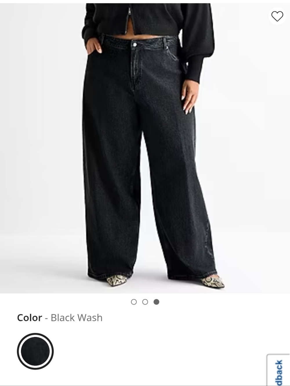 Ashley Graham Wide-Leg Jeans in Black Wash